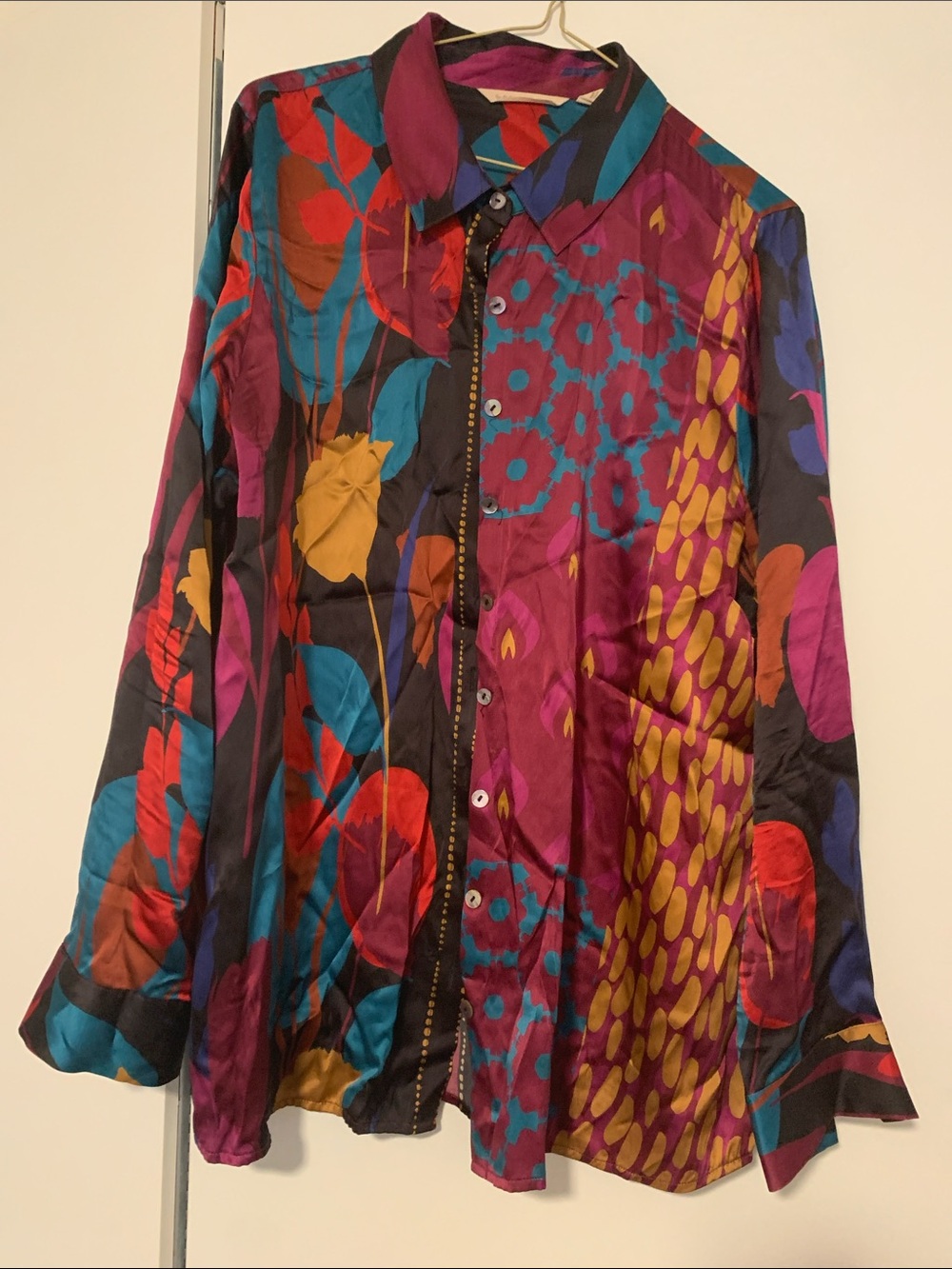 Multicolor Floral Silk Button-Up Jacket